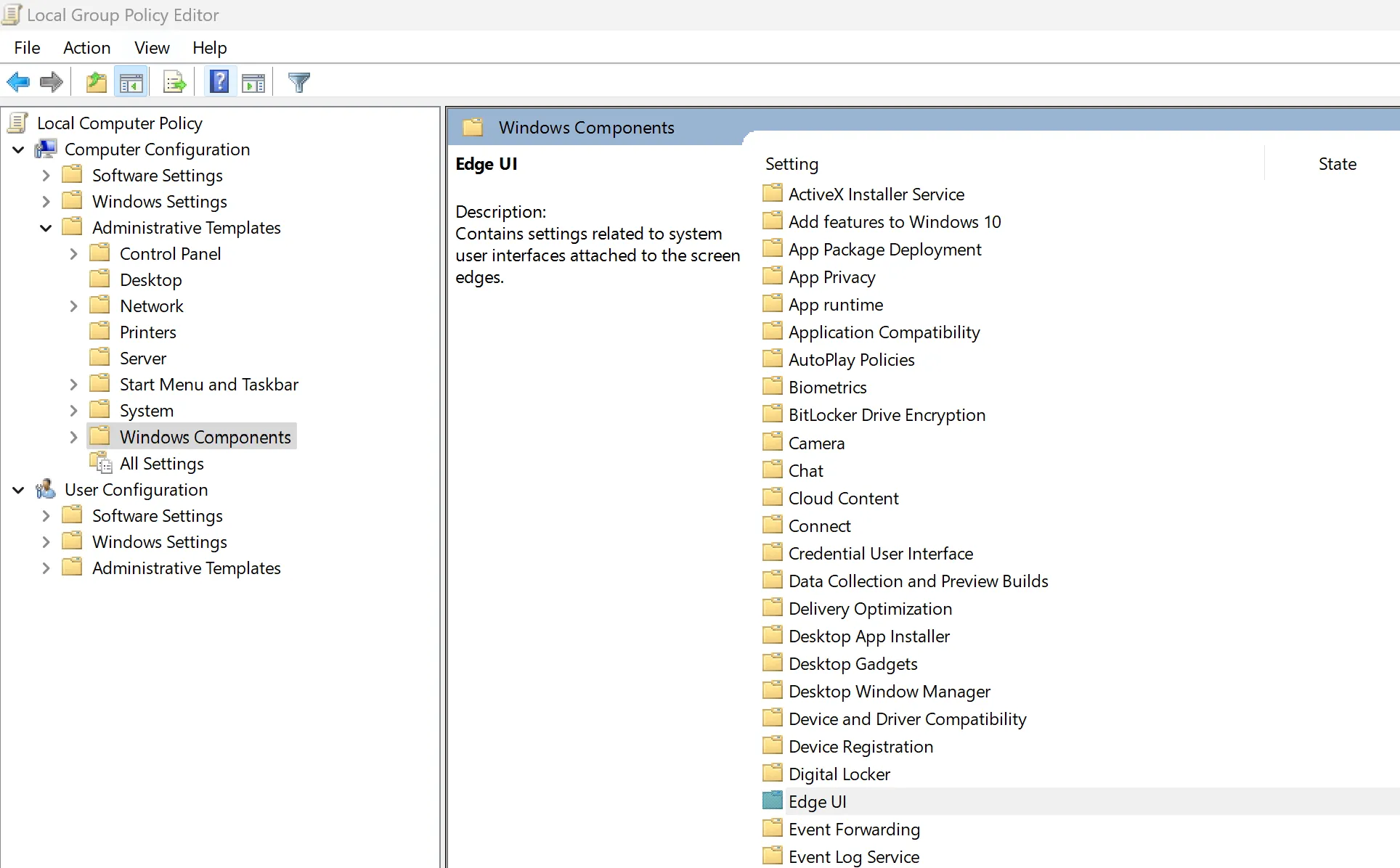 Local Group Policy Editor