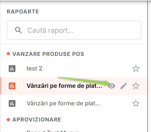 Vizualizează structura unui raport