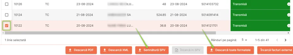 Descarcă factura cu semnătura SPV