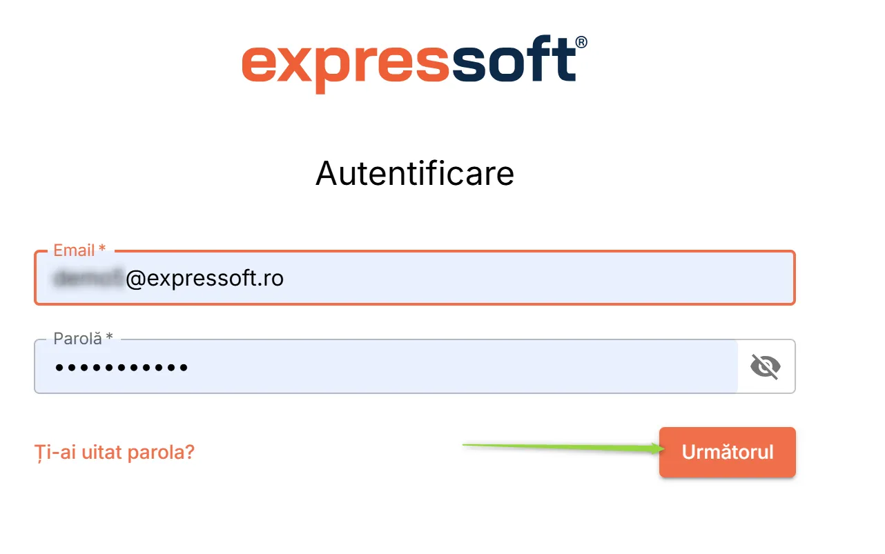 Autentificare în contul Expressoft