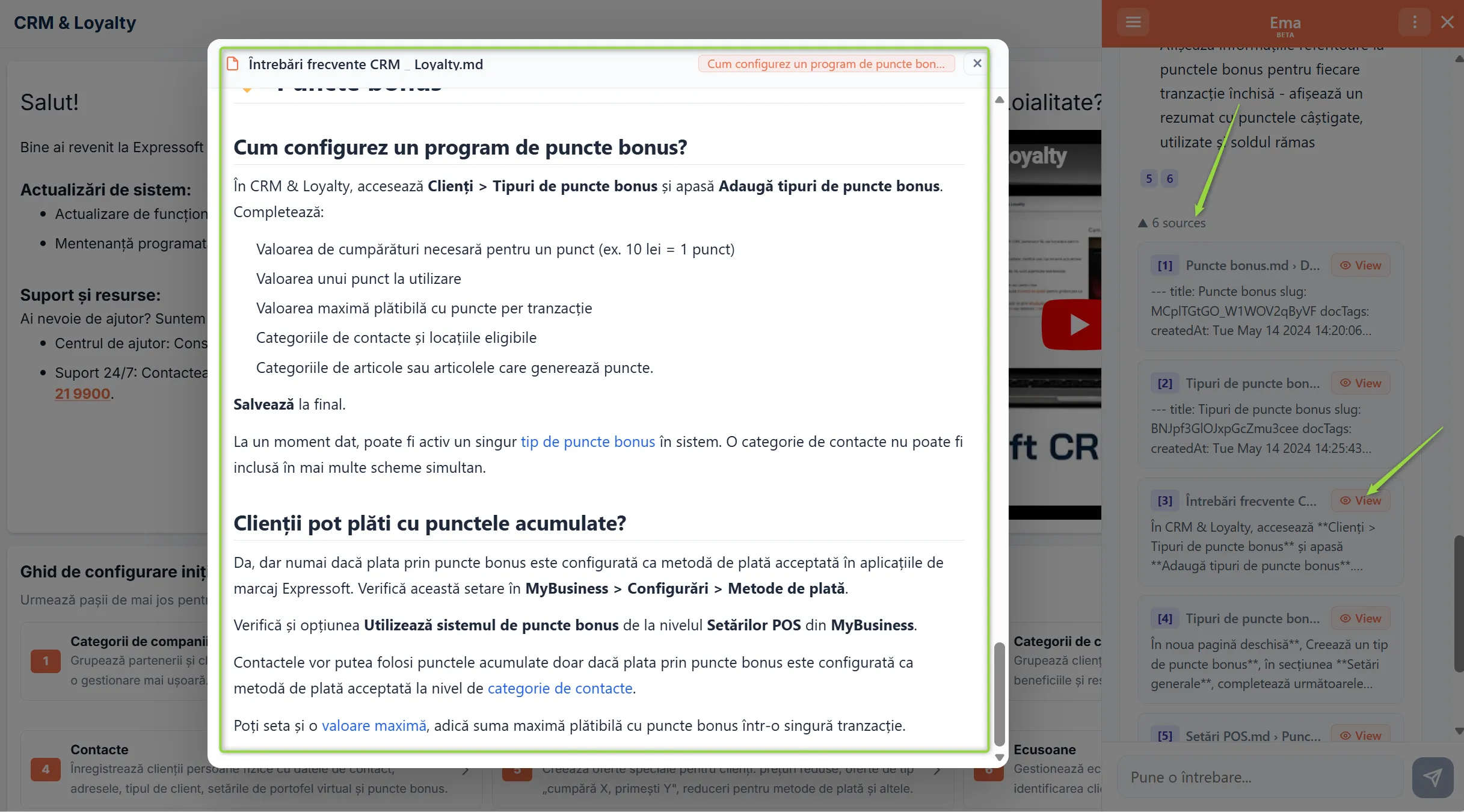 Consultă sursa de răspuns a asistentului virtual pentru informații suplimentare