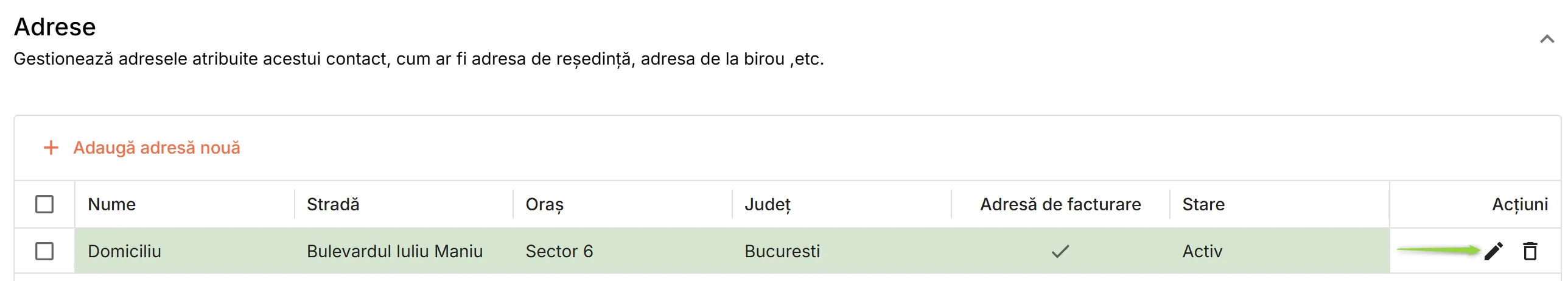Editează adresă Editează adresă