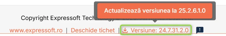 Actualizare la ultima versiune disponibilă