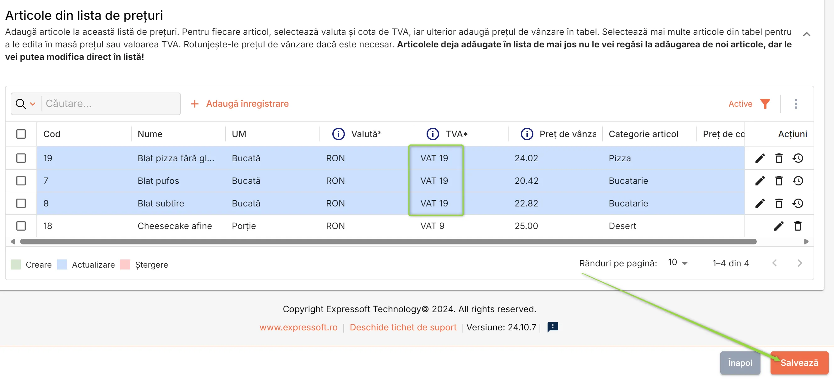 Salvează prețurile cu noua cotă de TVA