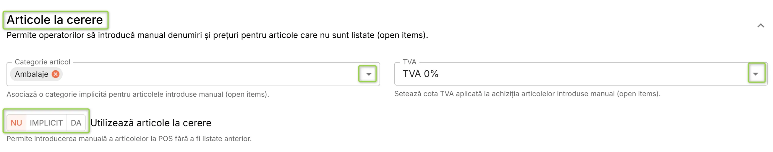 Secțiunea Articole la cerere Secțiunea Articole la cerere