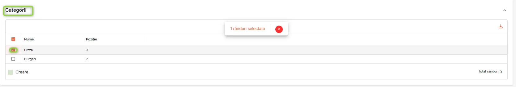 Alege categorii de articole pentru magazinul destinație