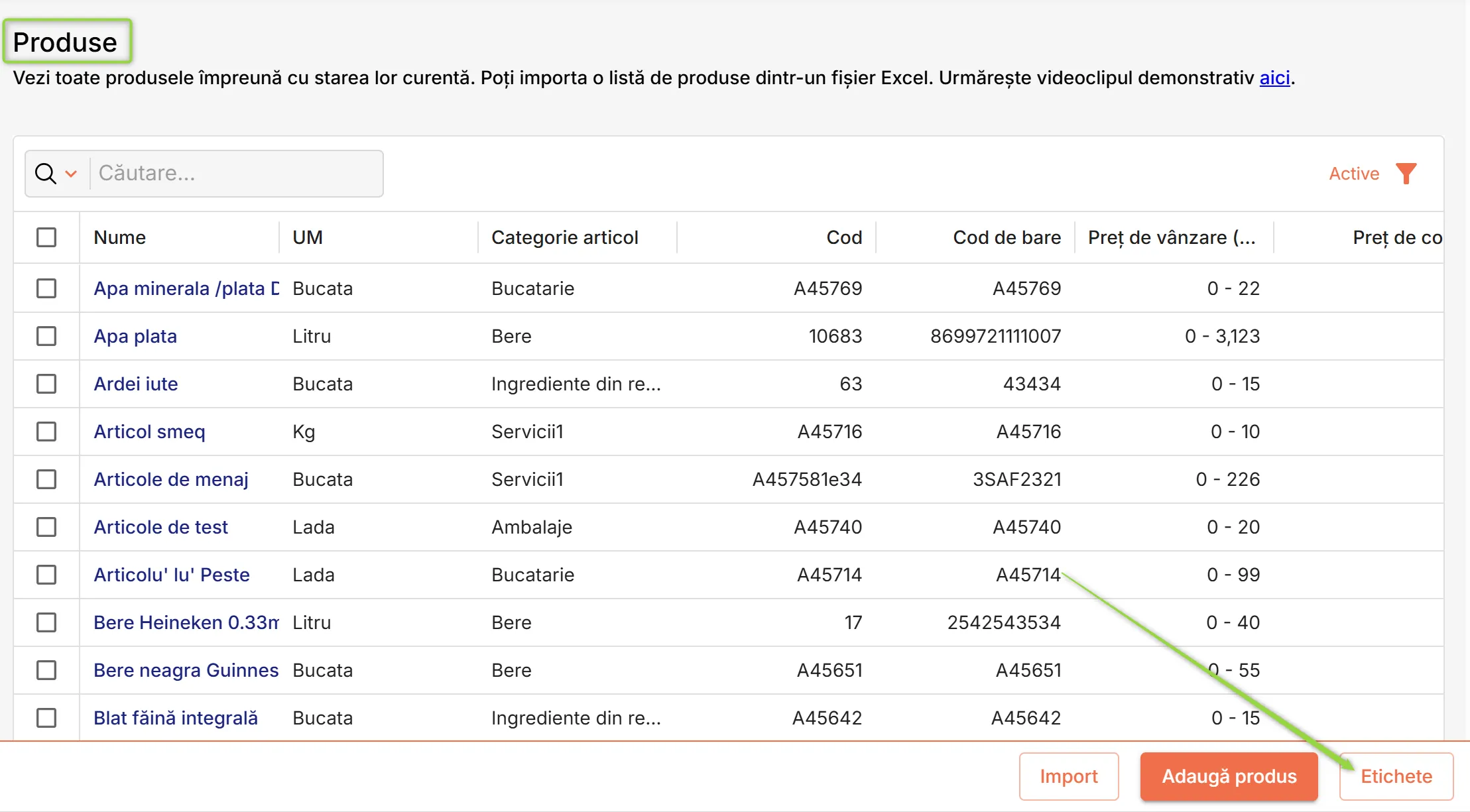 Etichetarea produselor Etichetarea produselor