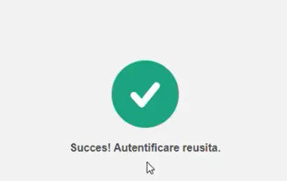 Autentificare reușită a certificatului digital