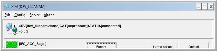 Opțiunea Config în fereastra principală a aplicației XIM Opțiunea Config în fereastra principală a aplicației XIM