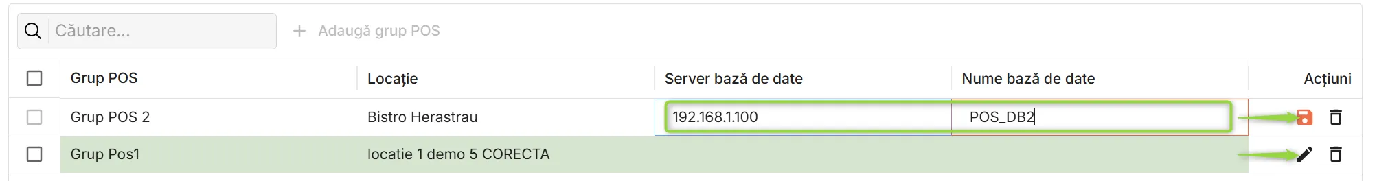 Editează informațiile de integrare cu call center-ul