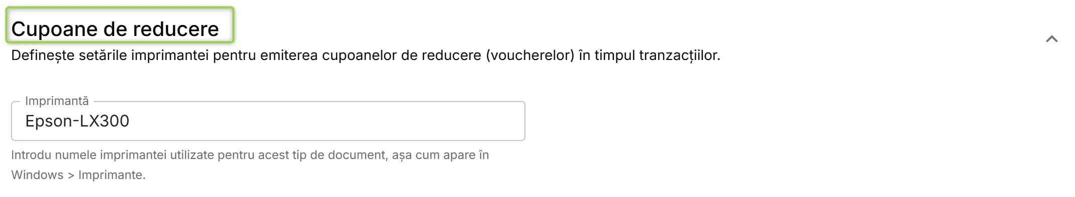 Secțiunea Cupoane de reducere Secțiunea Cupoane de reducere