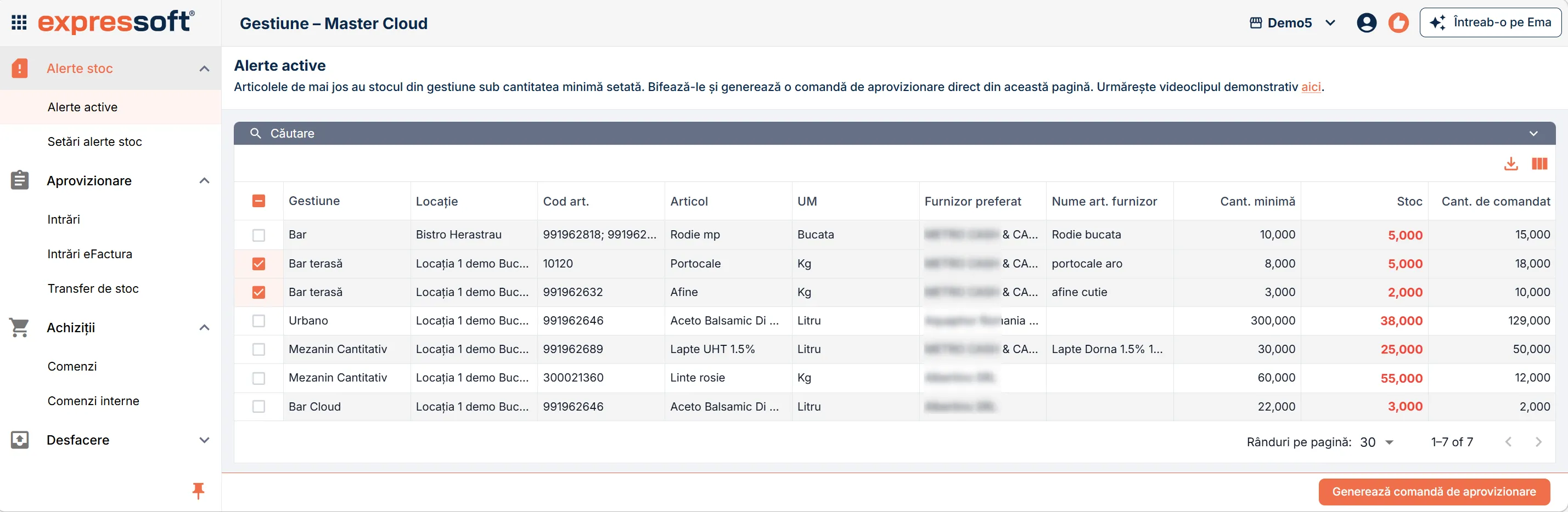 Pagina Alerte active