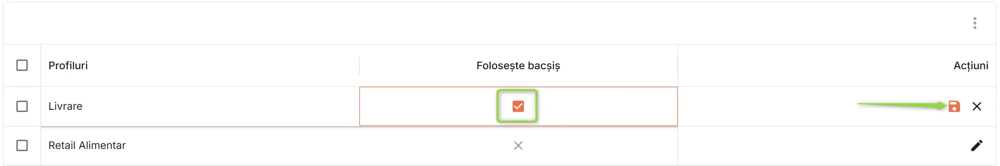 Folosește bacșiș
