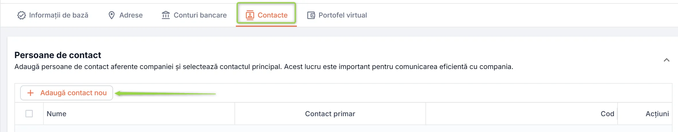 Adaugă persoană de contact