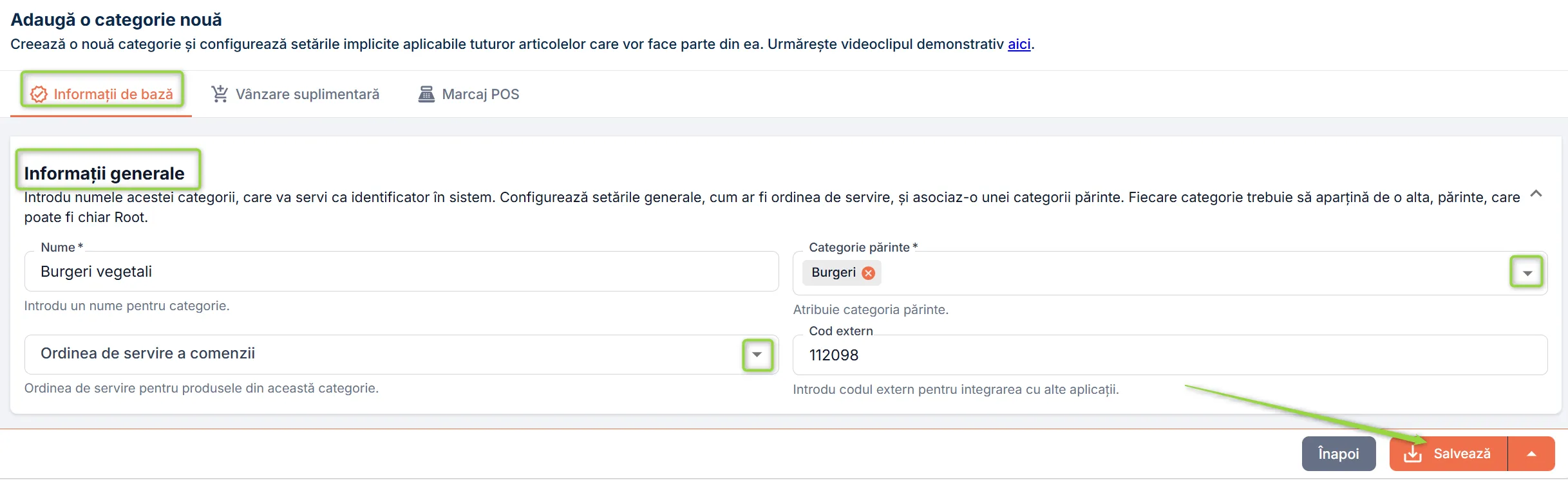 Grupuri de secțiuni în paginile categoriilor