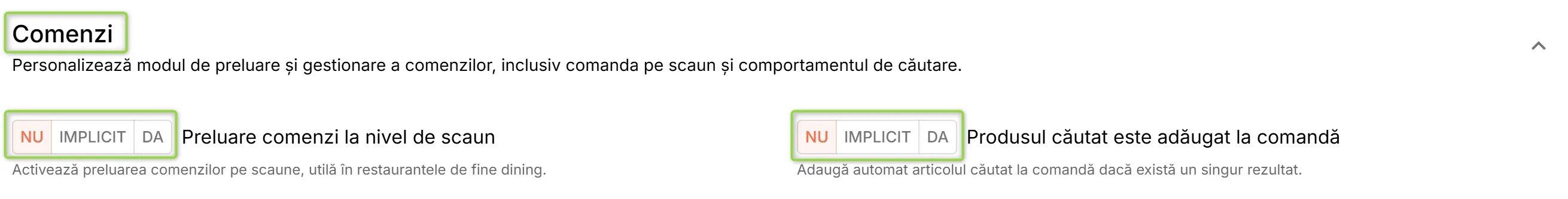 Secțiunea Comenzi Secțiunea Comenzi