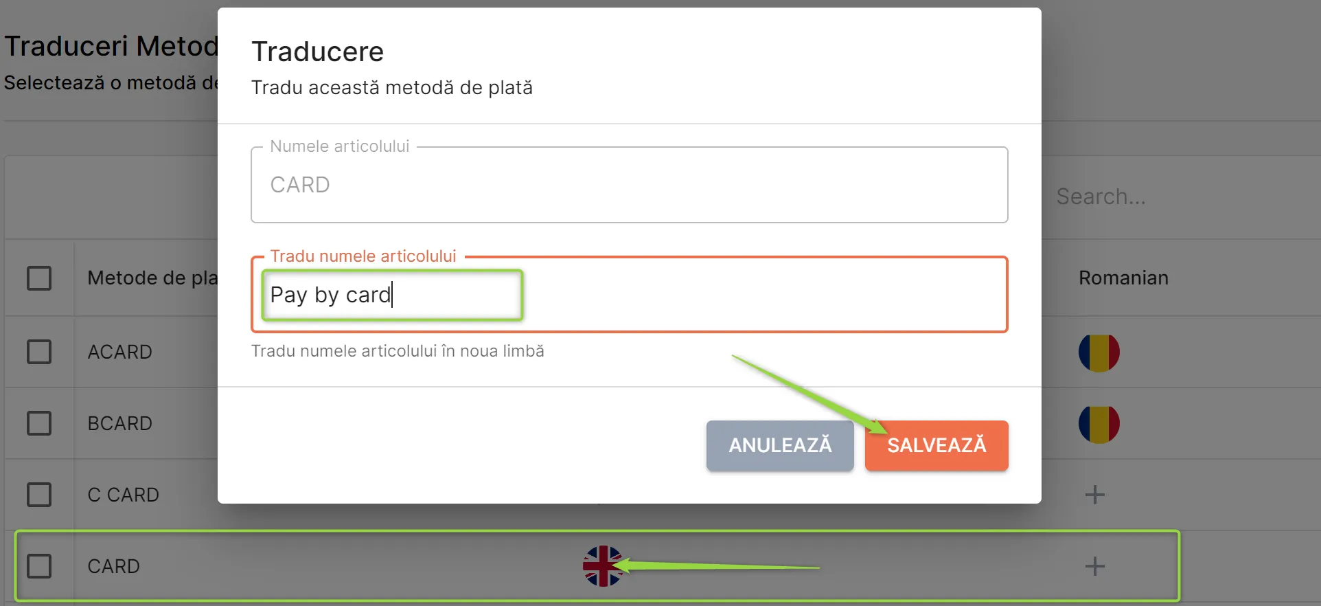 Modifică o traducere existentă Modifică o traducere existentă
