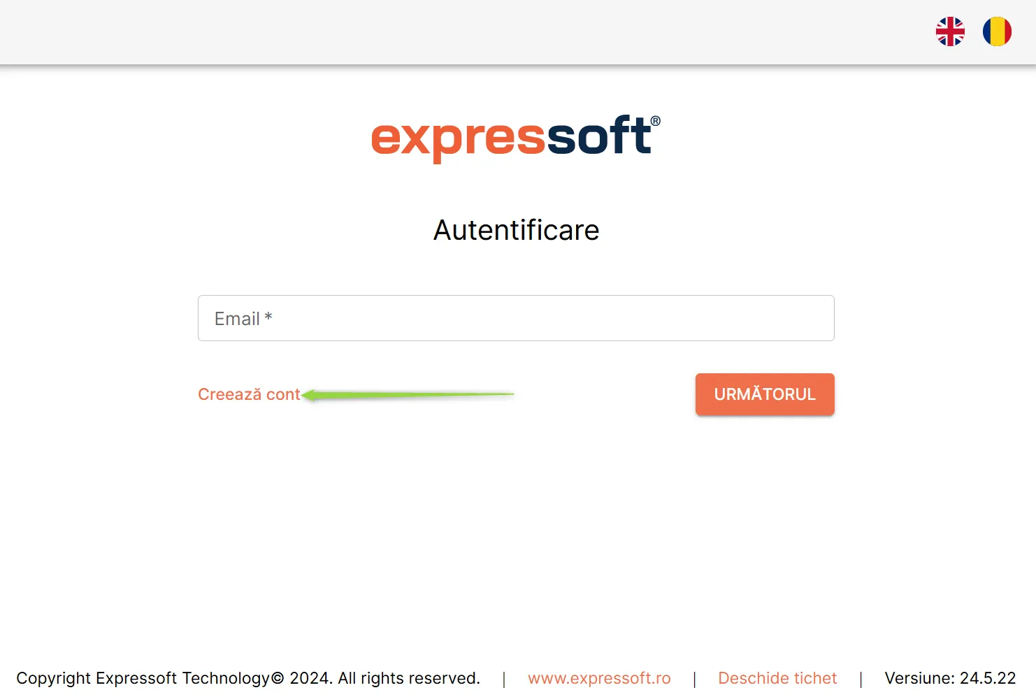 Pagina Autentificare