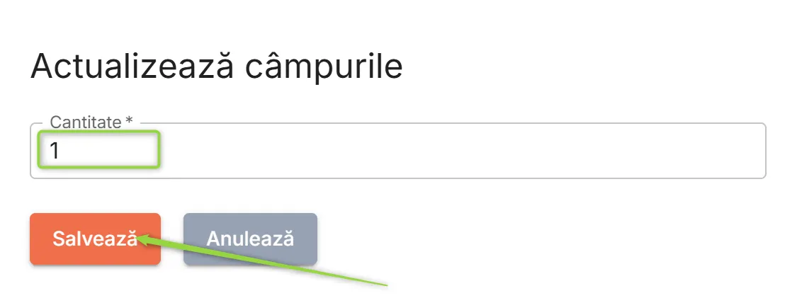 Introdu cantitatea