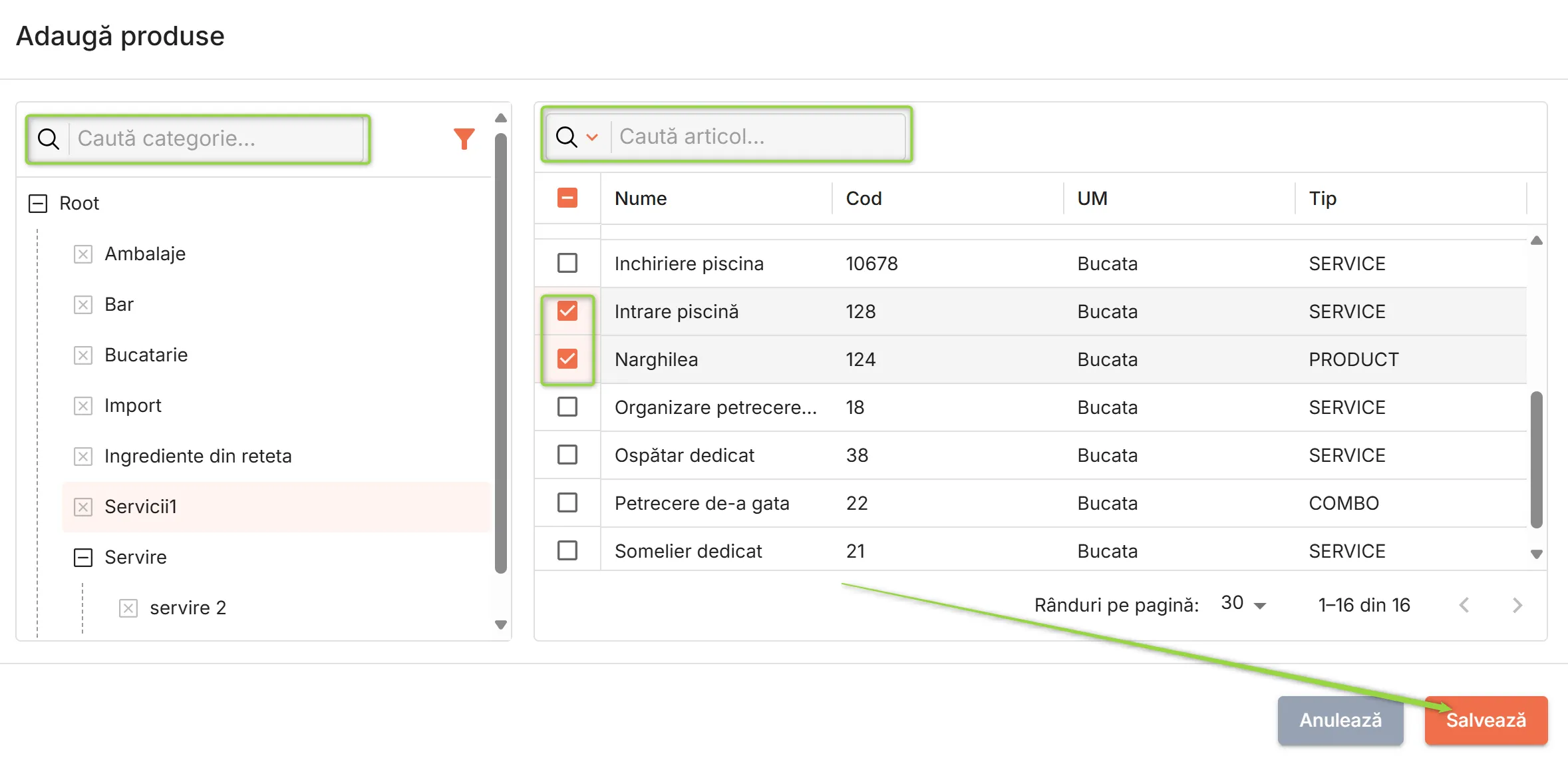 Selectare articole pentru promoție