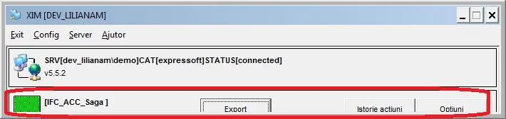 Config - Opțiuni pentru interfața IFC_ACC_Saga Config - Opțiuni pentru interfața IFC_ACC_Saga