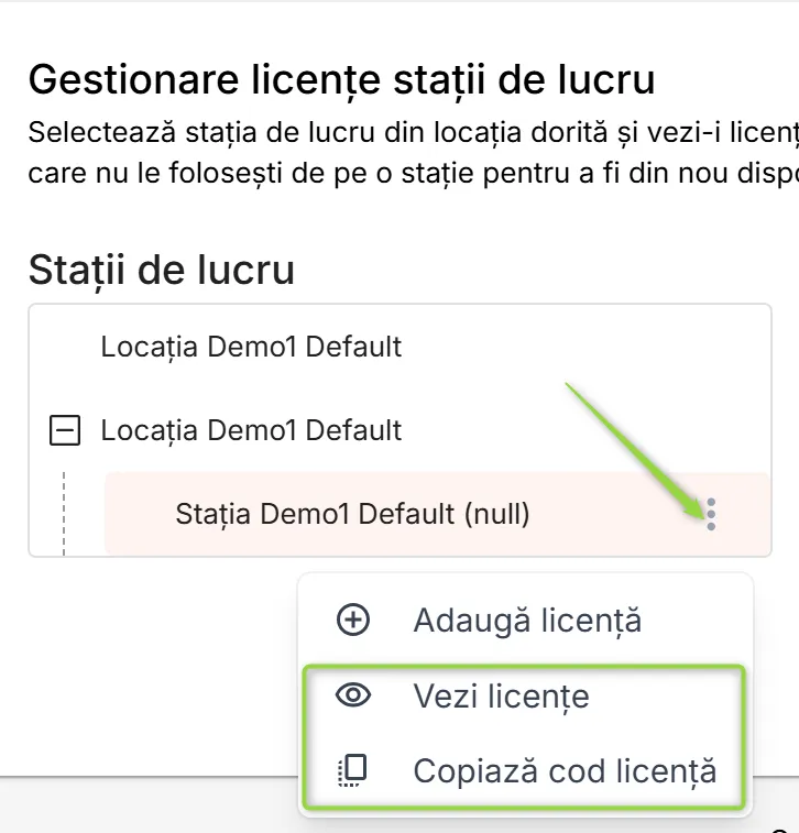 Codul de licență al unei stații de lucru