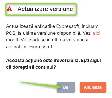 Confirmă actualizarea