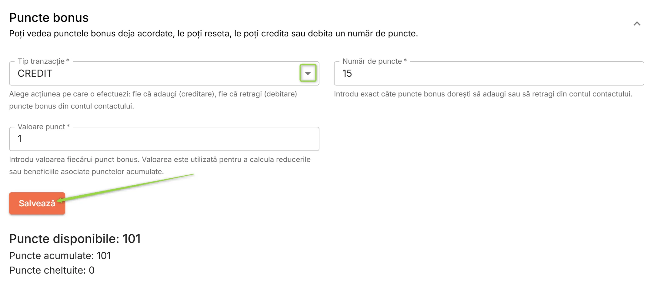 Adăuga sau retrage puncte Adăuga sau retrage puncte