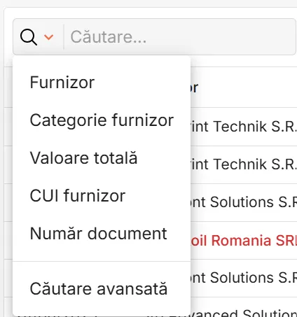 Căutare după mai multe criterii