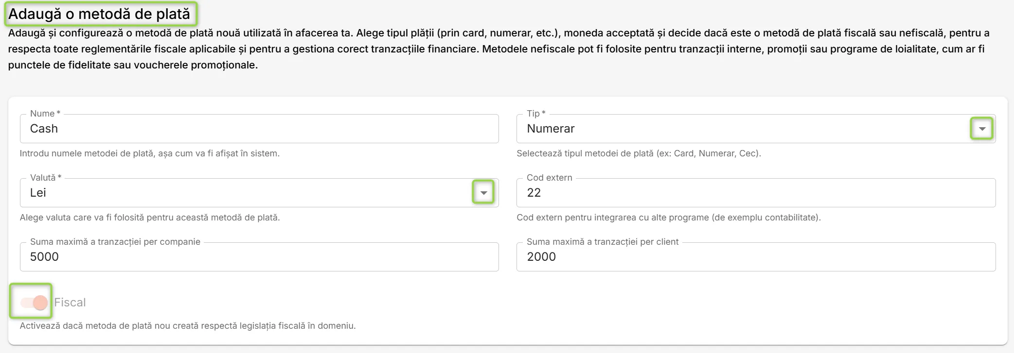 Pagina Adaugă o metodă de plată Pagina Adaugă o metodă de plată