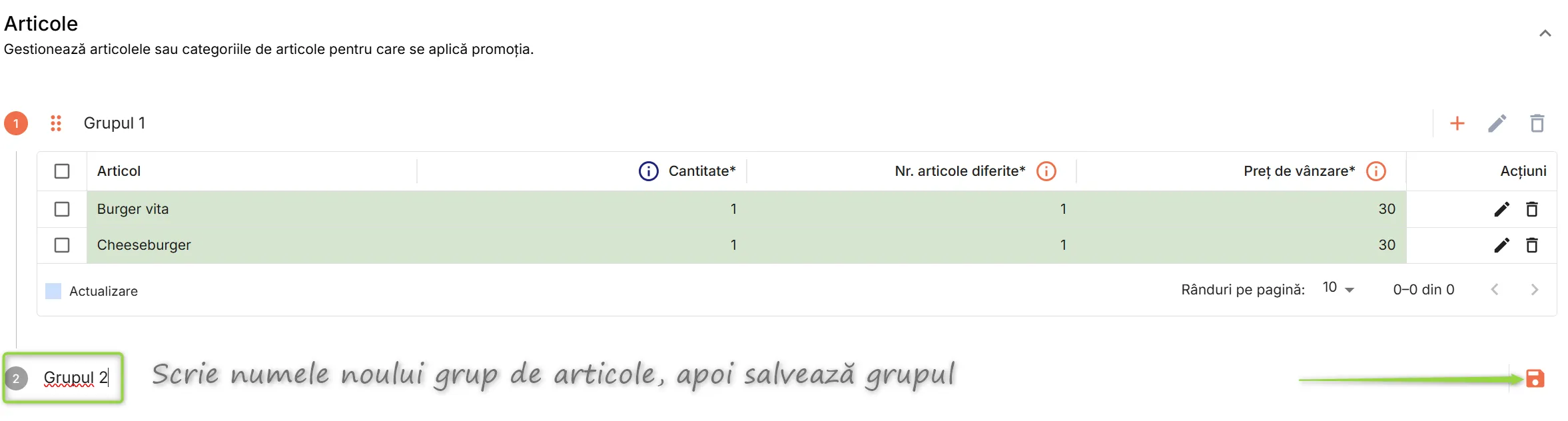 Adaugă grup nou de articole