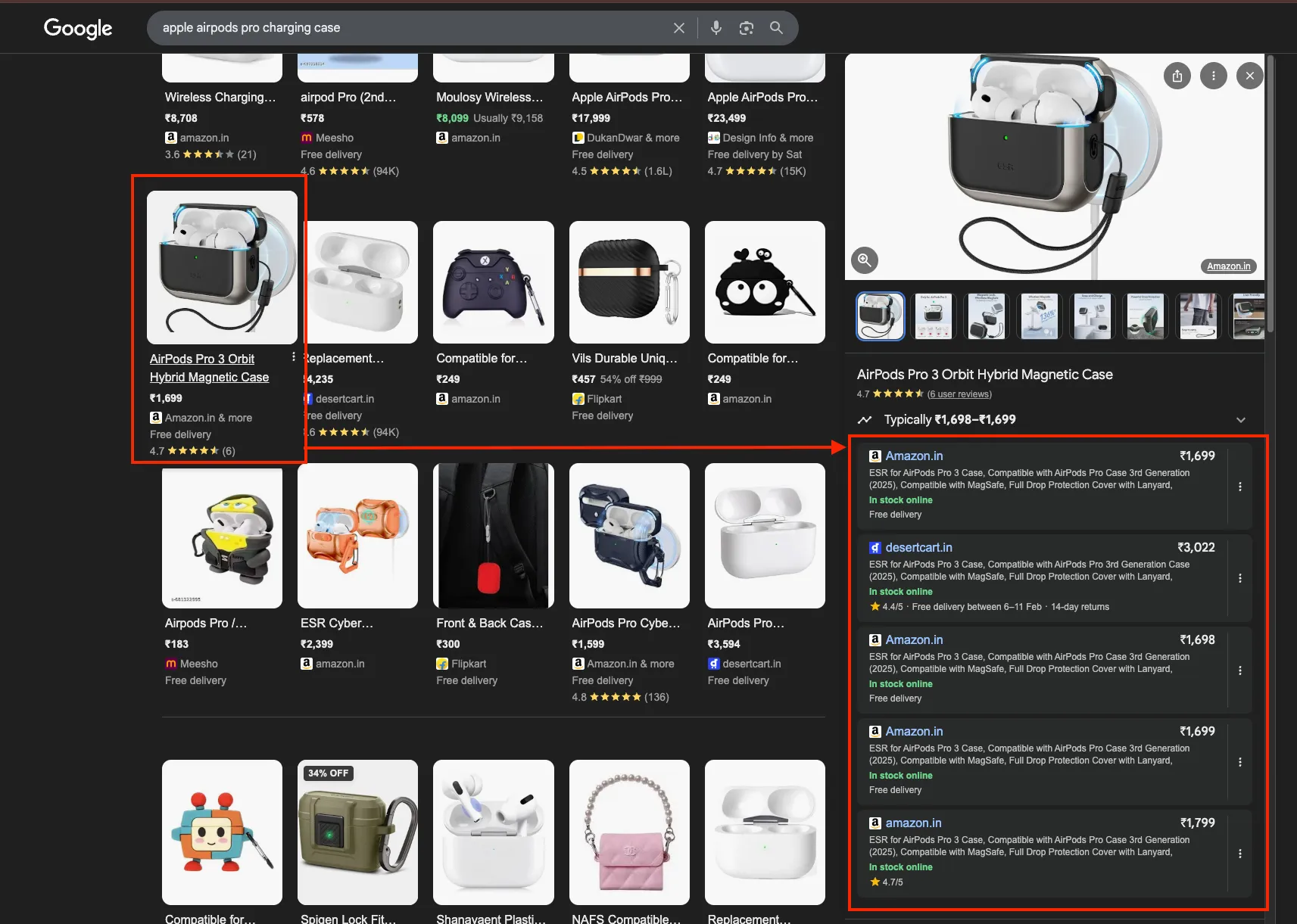 Google Product Sellers Online Results