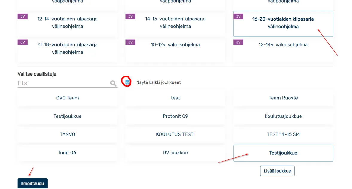 Ilmoittautuminen