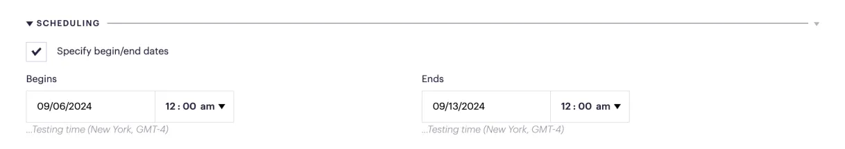 Scheduling within content