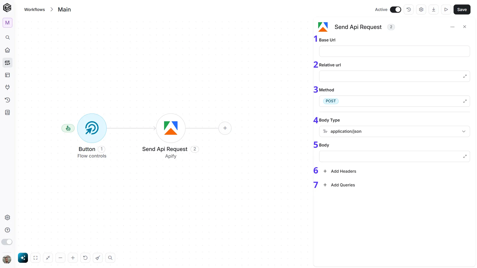 Apify — Send Api Request action Apify — Send Api Request action