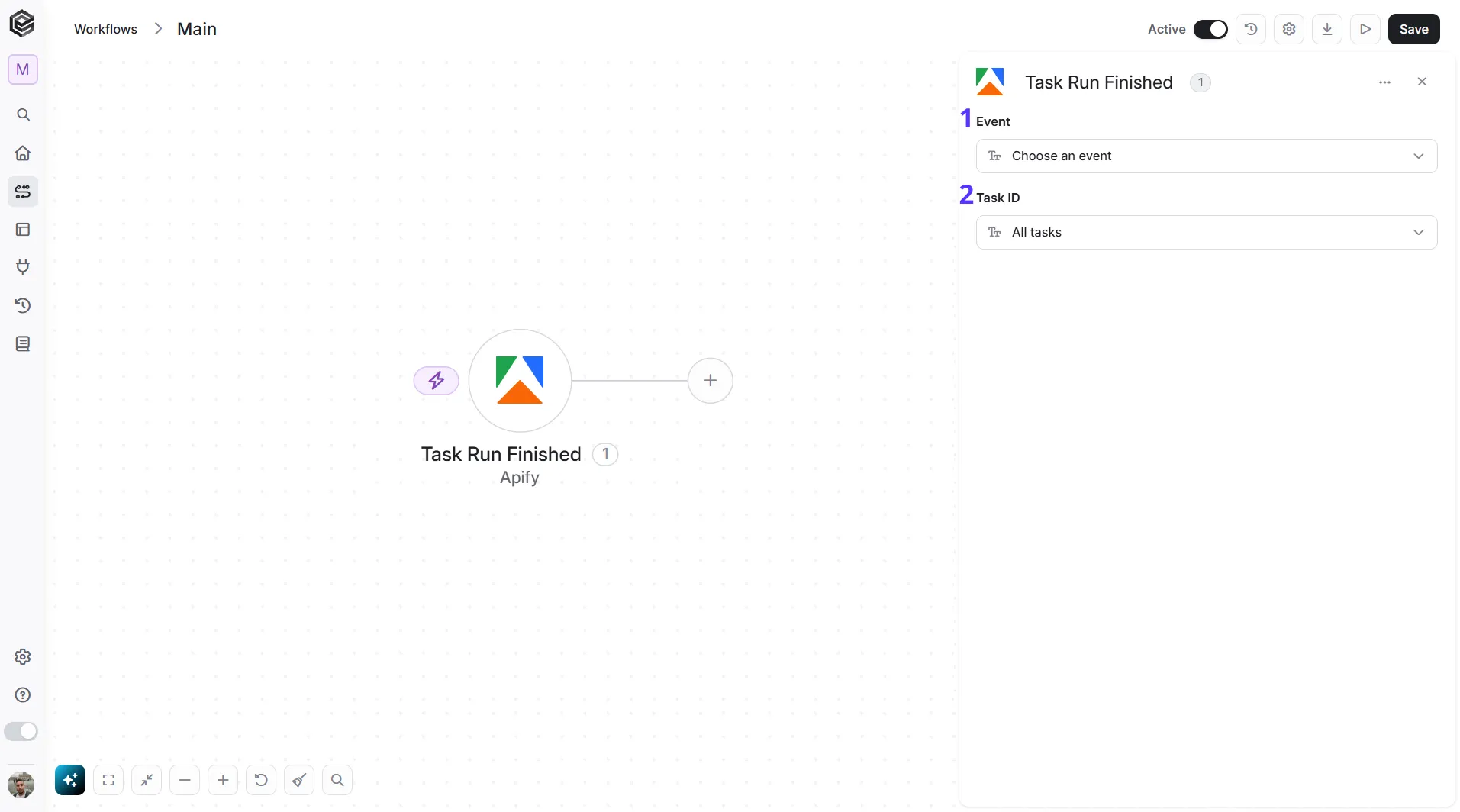 Apify — Task Run Finished trigger Apify — Task Run Finished trigger