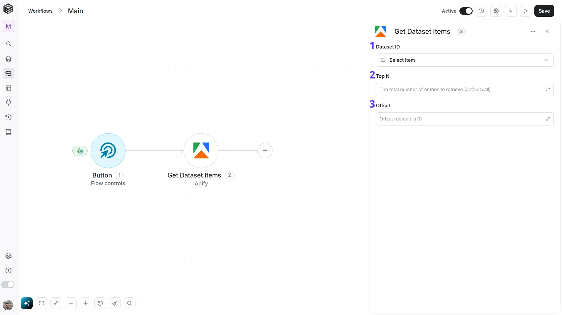 Apify — Get Dataset Items action Apify — Get Dataset Items action
