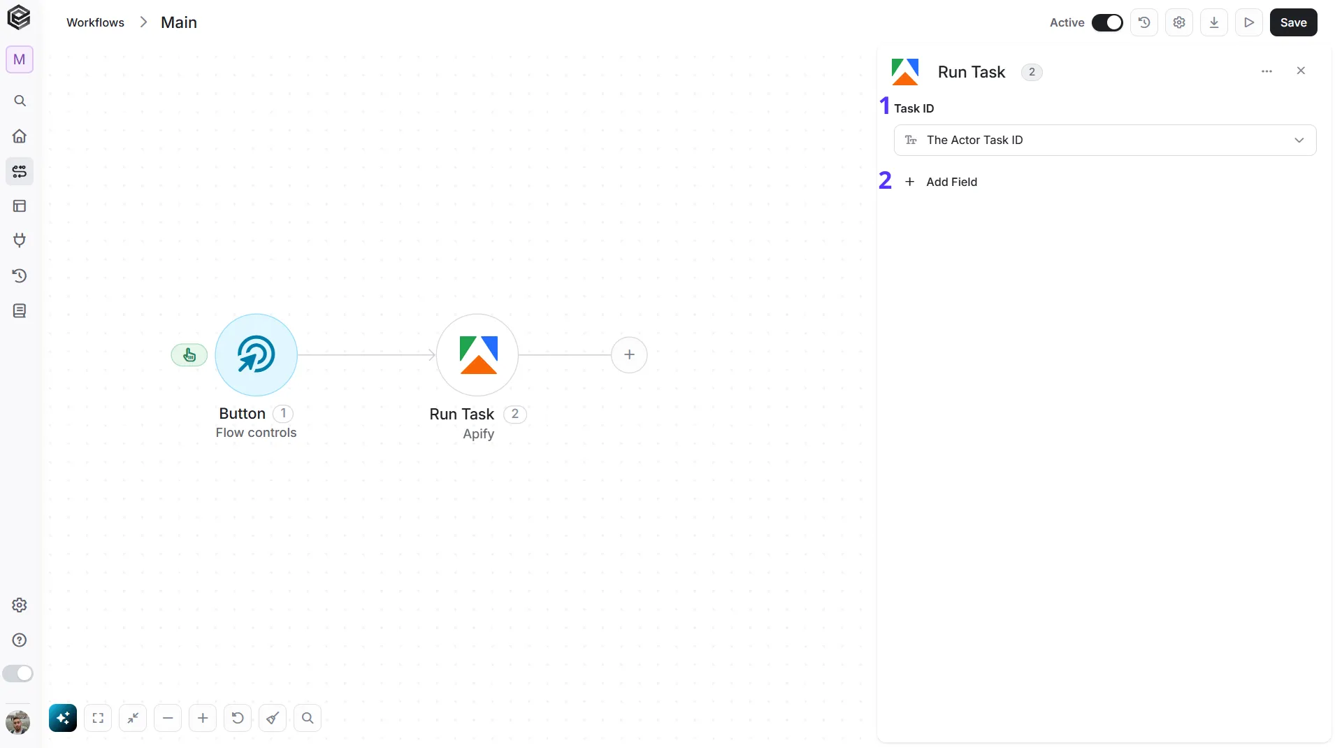 Apify — Run Task action Apify — Run Task action