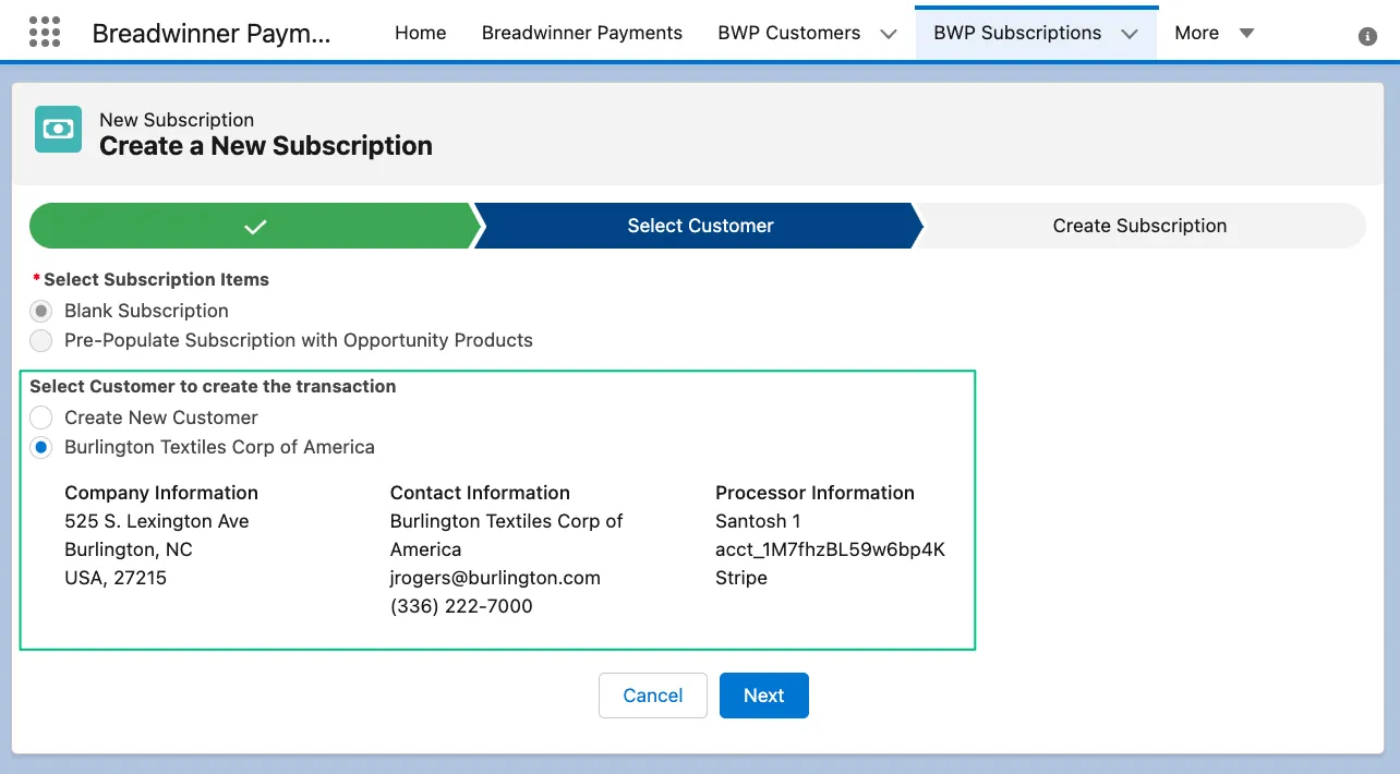 Select customer