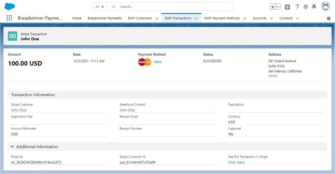               Transaction Details Page