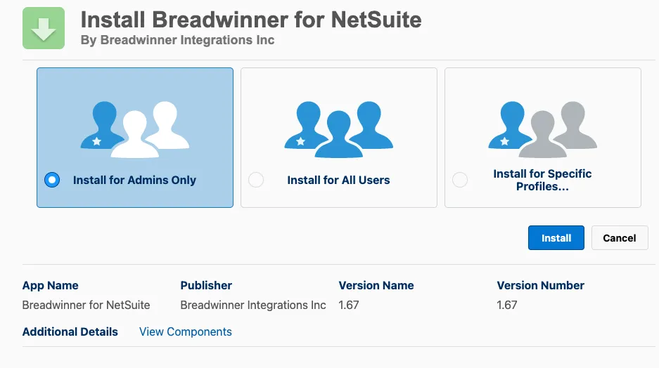 Install for Admins Only when prompted during Install