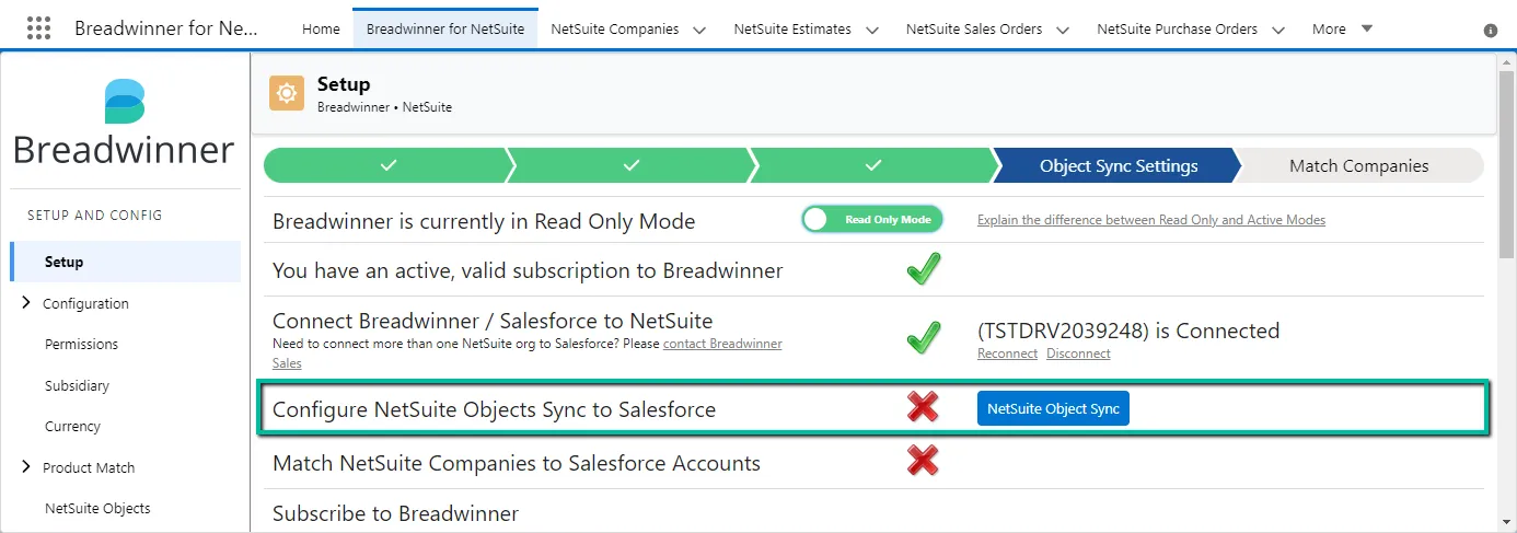 NetSuite Objects Configuration Step NetSuite Objects Configuration Step