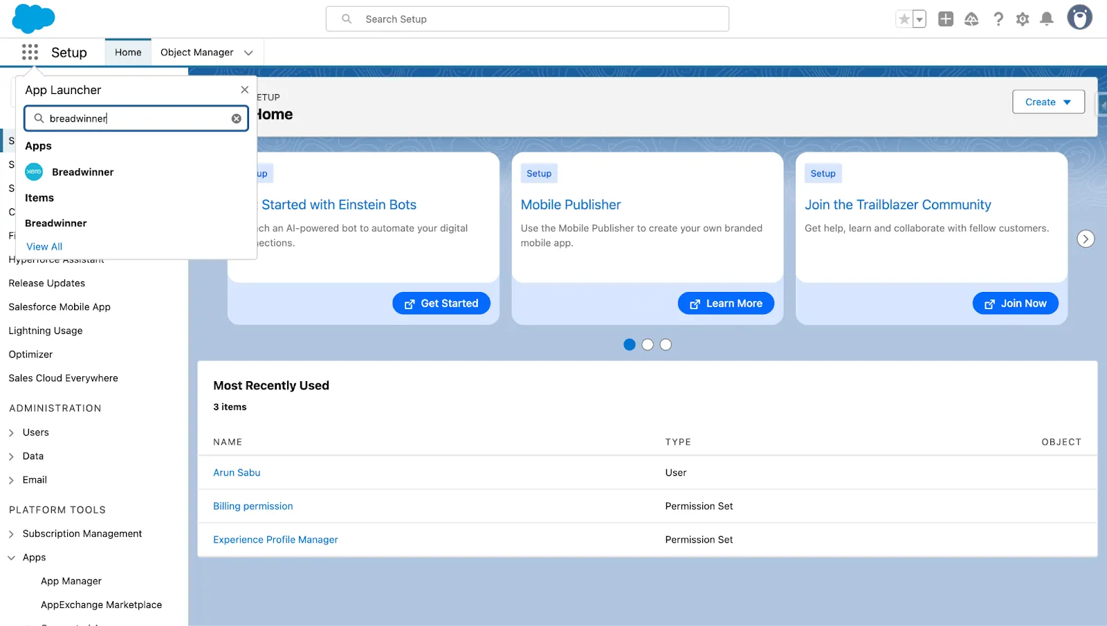 Breadwinner for Xero in App Launcher