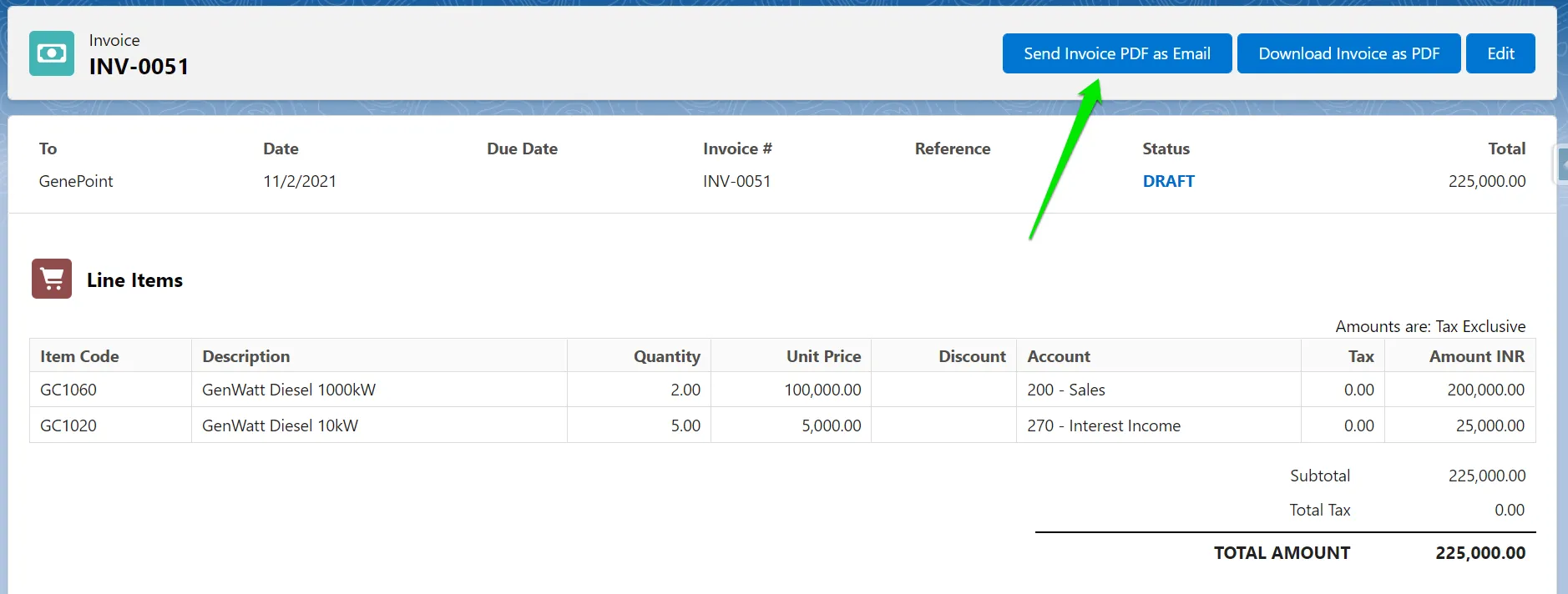 Send Invoice PDF as Email