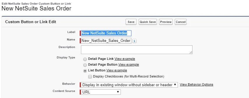 New Sales Order List Button