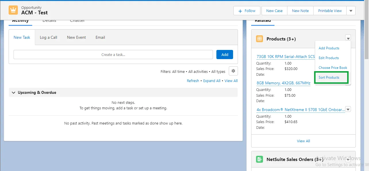 Sort Products Functionality