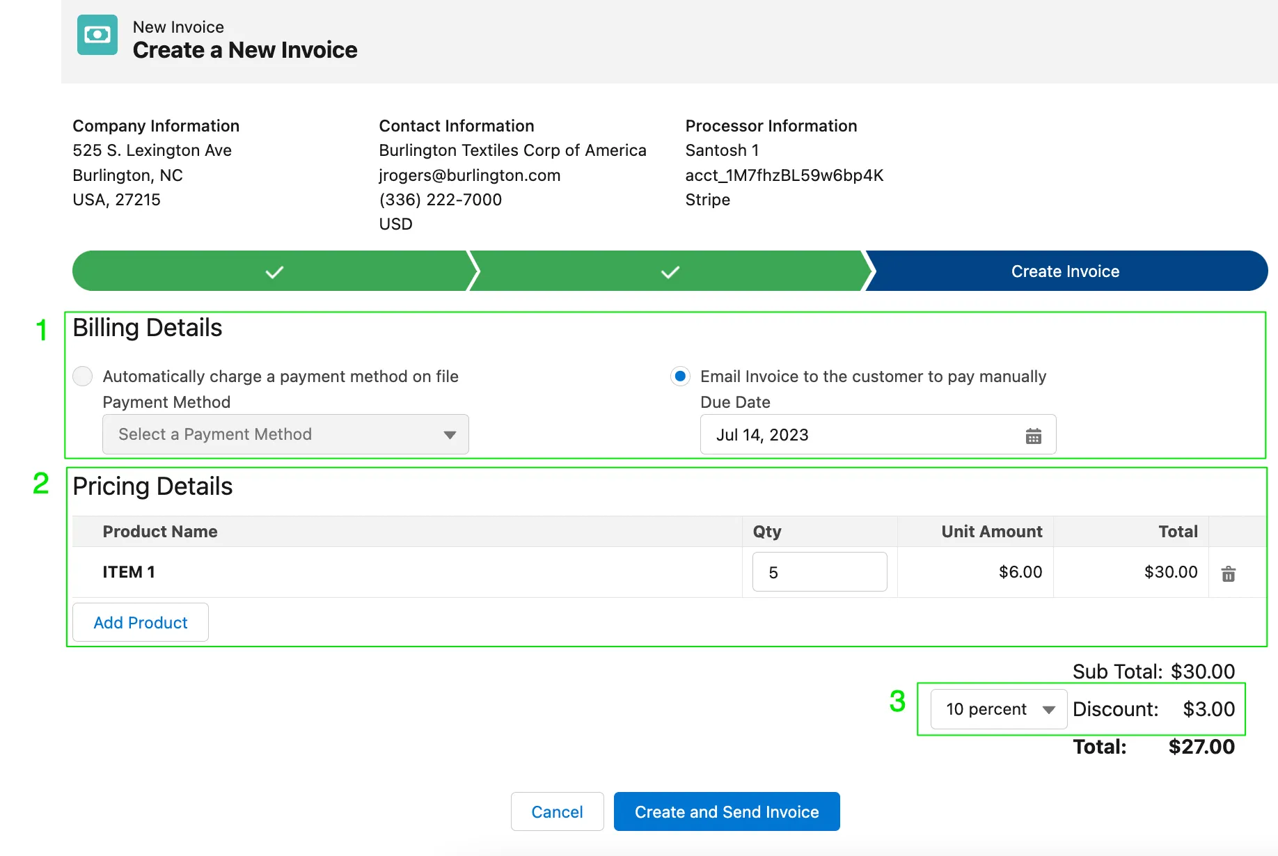Create Invoice