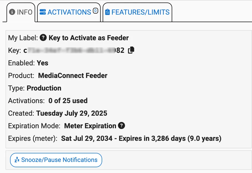 License Key Creation Notification