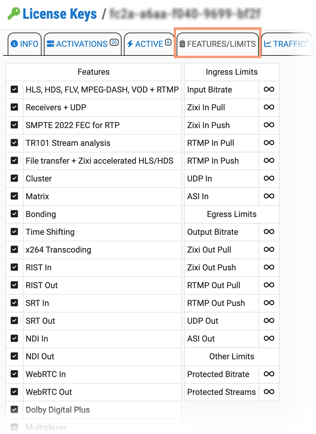 License Key Features