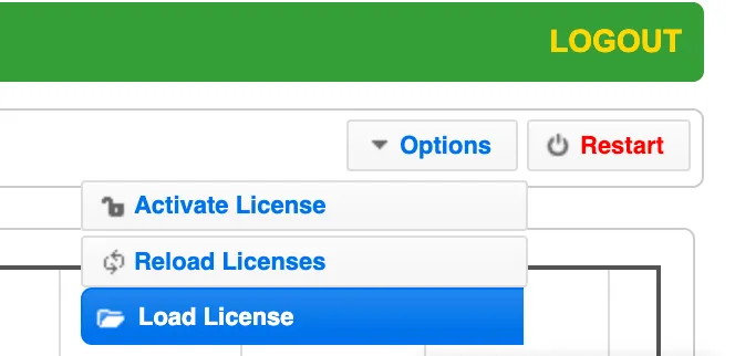upload license upload license
